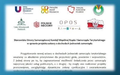 Stanowisko Strony Samorządowej w sprawie projektu ustawy o dochodach jednostek samorządu terytorialnego