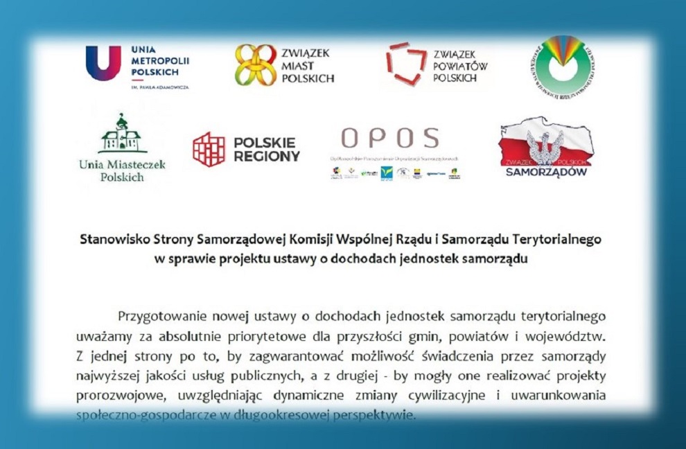 Stanowisko Strony Samorządowej w sprawie projektu ustawy o dochodach jednostek samorządu terytorialnego