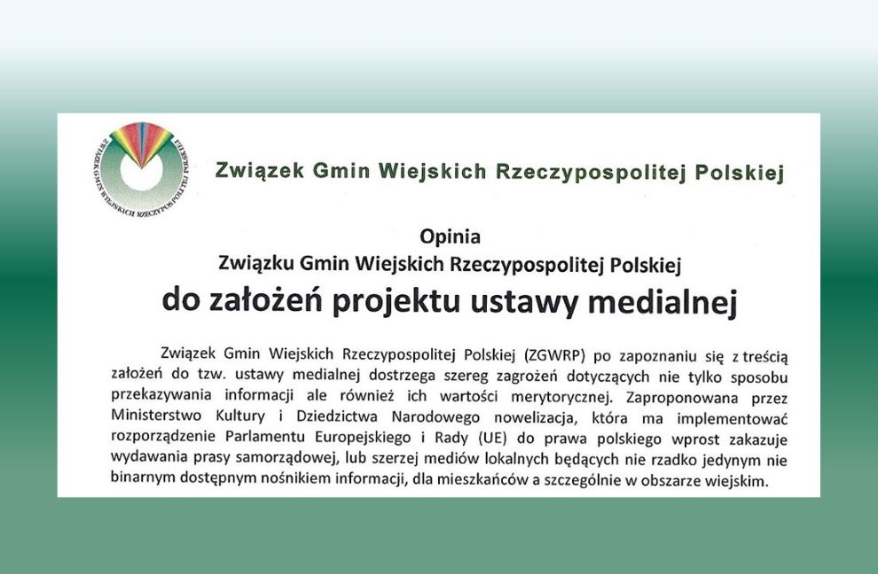 Założenia do tzw. ustawy medialnej i negatywna opinia ZGWRP