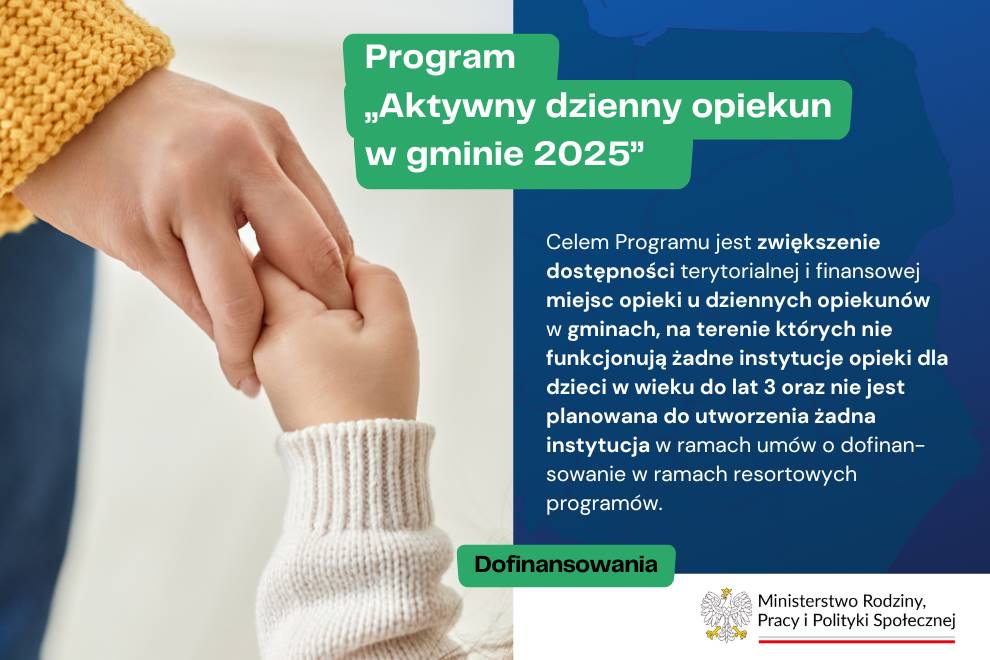 Program „Aktywny dzienny opiekun w gminie 2025” – zaproszenie do udziału!