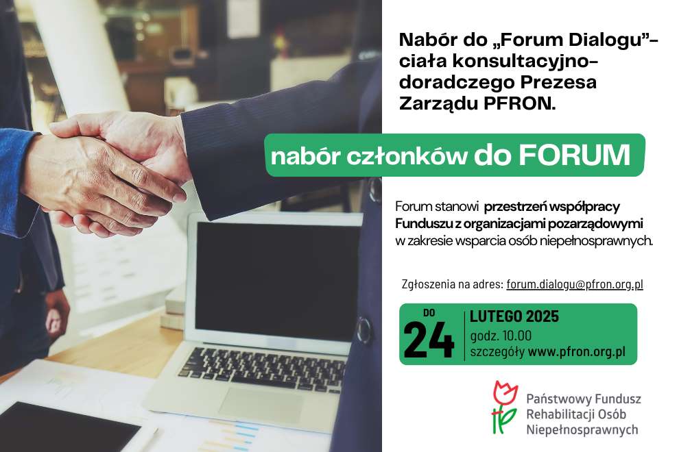 Nabór do „Forum Dialogu” – prośba o przekazanie informacji organizacjom pozarządowym